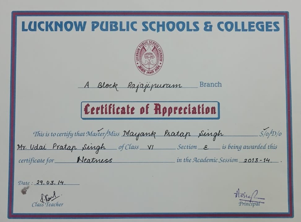 Neatness Certificate